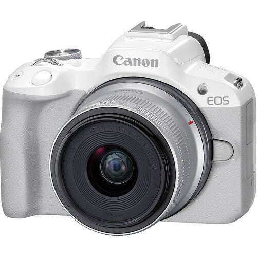 Canon EOS R50 kit (18 - 45) White (with adapter) - eBphotovideoMirrorless Cameras