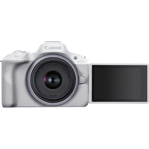طقم كانون EOS R50 (18 - 45) أبيض (مع محول) - bhphotovideo كاميرات بدون مرآة