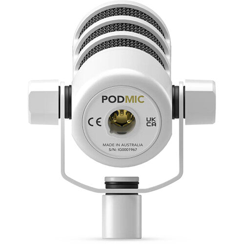 Rode PodMic Dynamic Podcasting Microphone (White) - eBphotovideoMicrophones