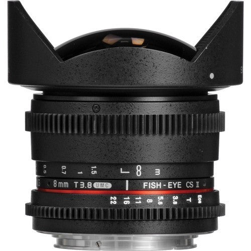 Samyang 8mm f/3.5 Fish - eye CS II w/hood (Canon) - eBphotovideoCine Lenses