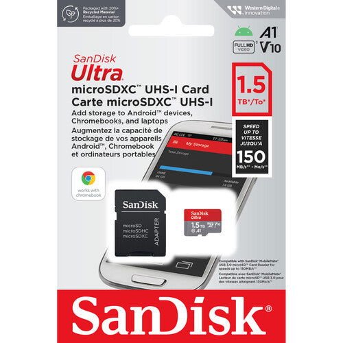 Sandisk 1.5TB A1 Ultra 150MBs Micro SDHC(Class 10) - eBphotovideoFlash Memory Cards