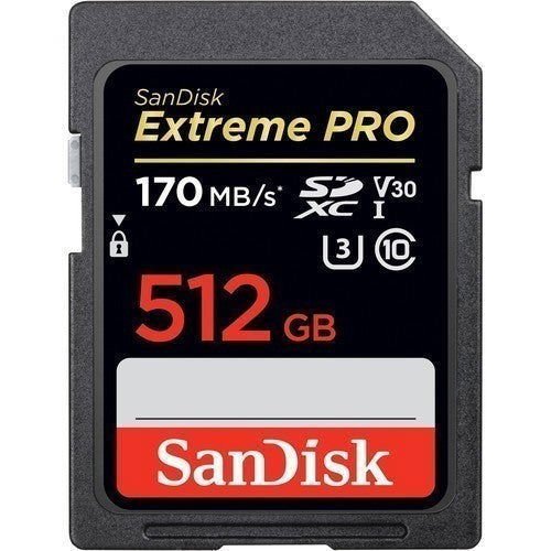 Sandisk 512GB Extreme PRO 170MB/s SDXC UHS - I - eBphotovideoFlash Memory Cards
