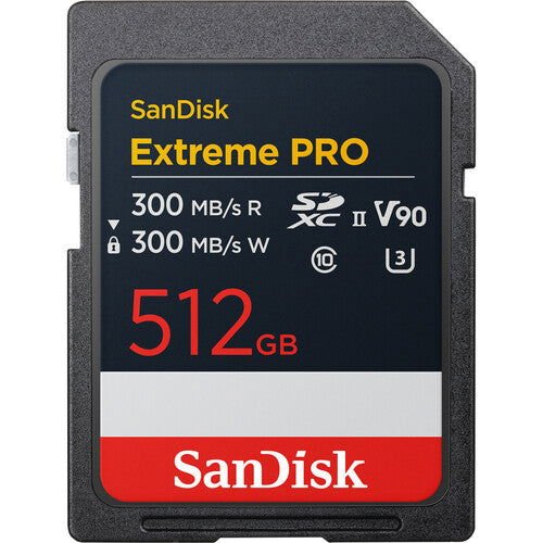 Sandisk 512GB Extreme PRO 300MB/s SDXC UHS - II - eBphotovideoFlash Memory Cards
