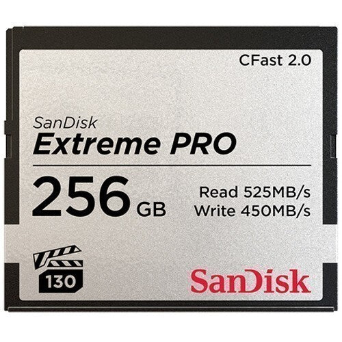 Sandisk Extreme Pro 256GB CFast 2.0 525mb/s - eBphotovideoFlash Memory Cards