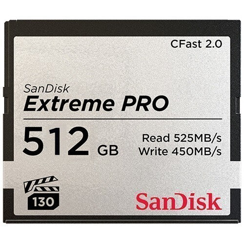 Sandisk Extreme Pro 512GB CFast 2.0 525mb/s - eBphotovideoFlash Memory Cards