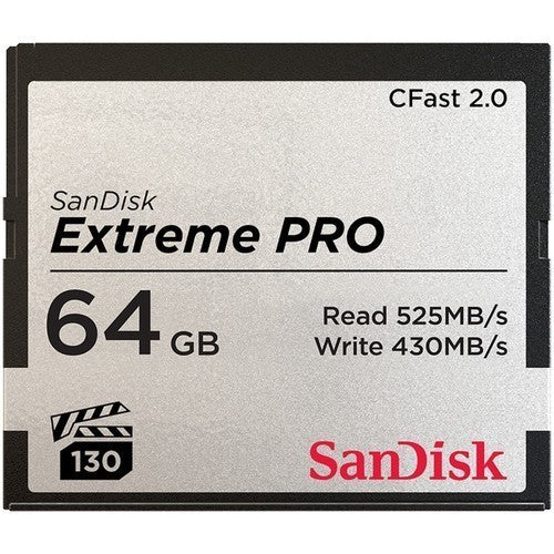 Sandisk Extreme Pro 64GB CFast 2.0 525mb/s - eBphotovideoFlash Memory Cards