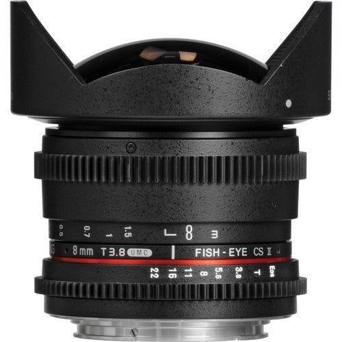 Samyang AE 8mm f/3.5 Fish-eye CS II w/hood (Nikon)
