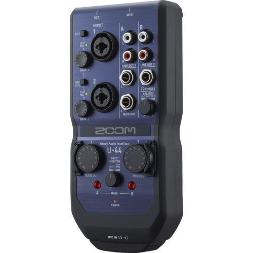 Zoom U-44 صوت محمول 4x4 USB مفيد
