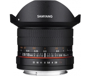 عدسة Samyang مقاس 12 مم f/2.8 ED AS NCS عين السمكة (نيكون AE)